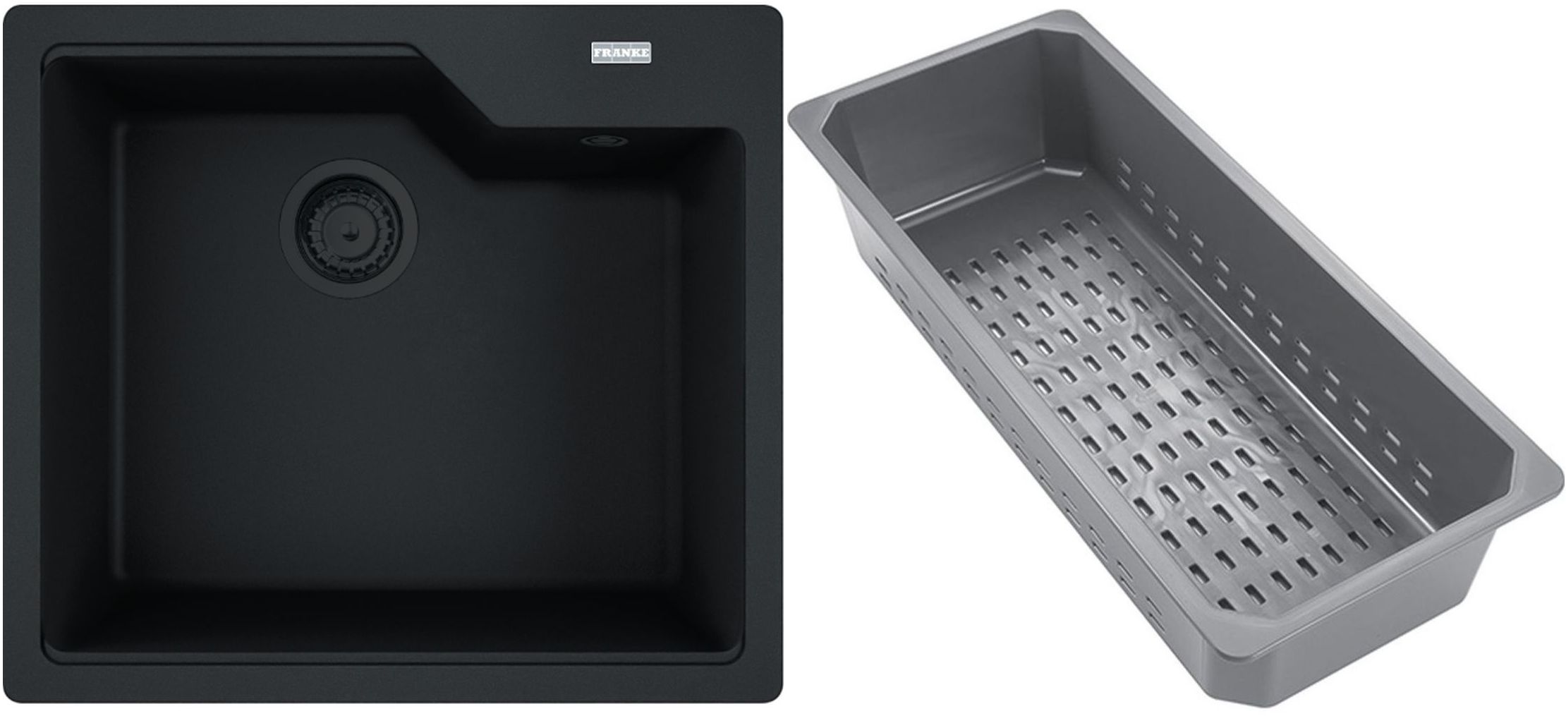 Franke Urban žulový drez s odkvapkávacou vložkou 56x50 cm čierna 114.0741.982