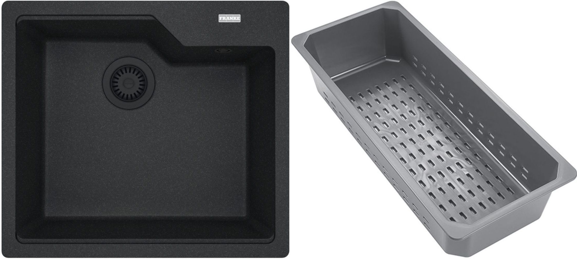 Franke Urban žulový drez s odkvapkávacou vložkou 56x50 cm sivá/grafitová/ónyxová 114.0743.096