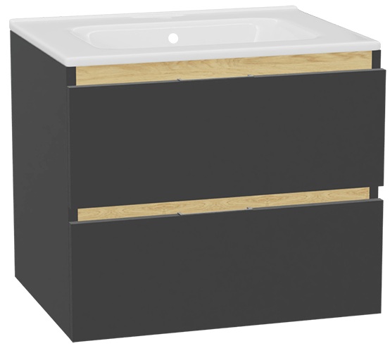 Súprava korpus skrinky Excellent Tuto 2.0 MLEX.2172.600.GRBL, umývadlo Excellent Pik CEEX.6517.600.WH, MLEX.2151.600.01.GR