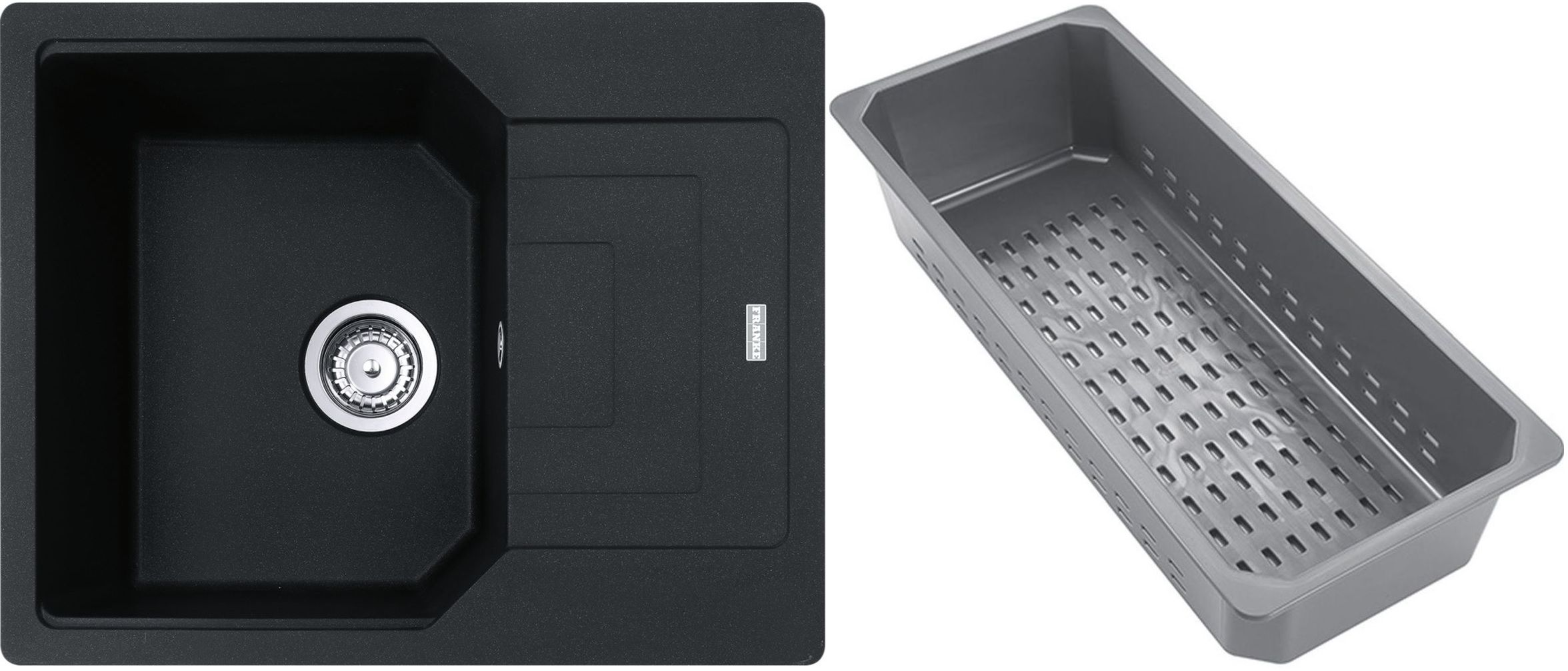 Franke Urban žulový drez s odkvapkávacou vložkou 62x50 cm sivá/grafitová/ónyxová 114.0741.985
