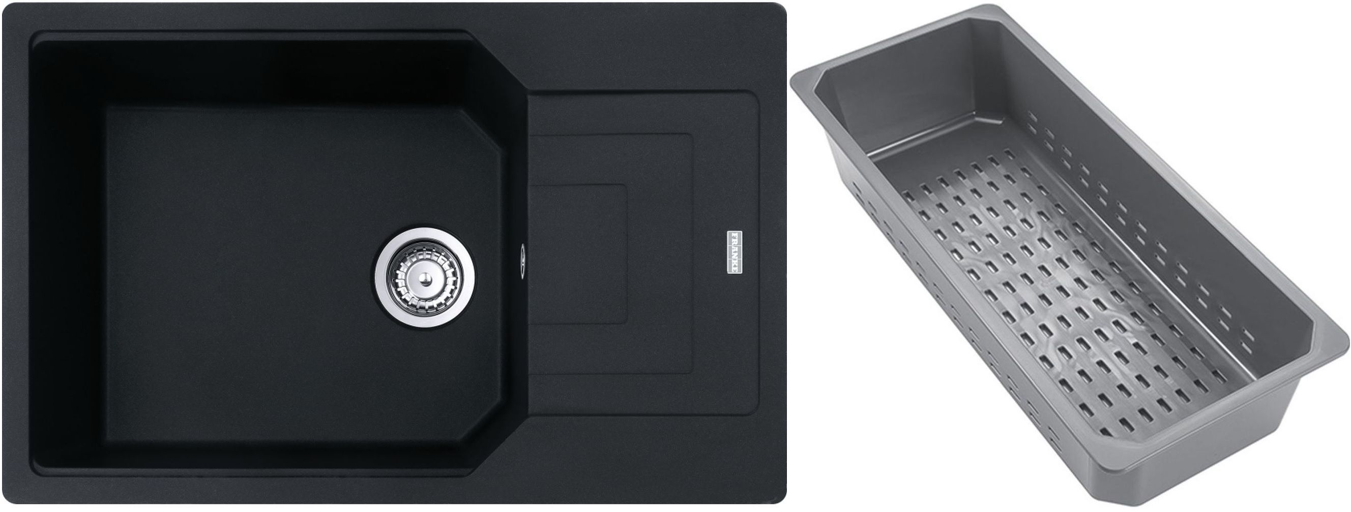 Franke Urban žulový drez s odkvapkávacou vložkou 78x50 cm čierna 114.0741.990