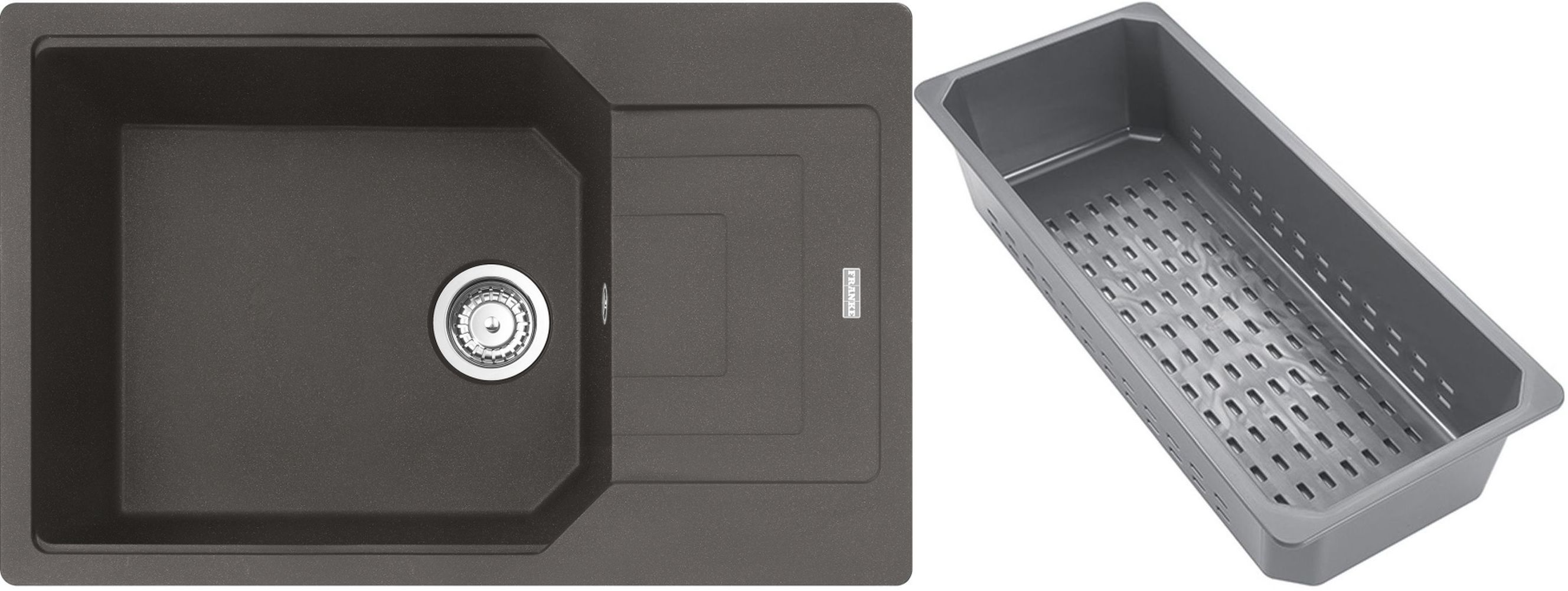Franke Urban žulový drez s odkvapkávacou vložkou 78x50 cm sivá/grafitová/ónyxová 114.0741.988