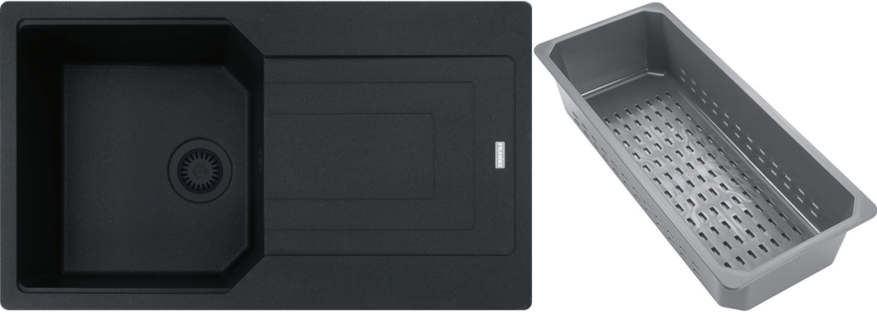 Franke Urban žulový drez s odkvapkávacou vložkou 86x50 cm sivá/grafitová/ónyxová 114.0743.101