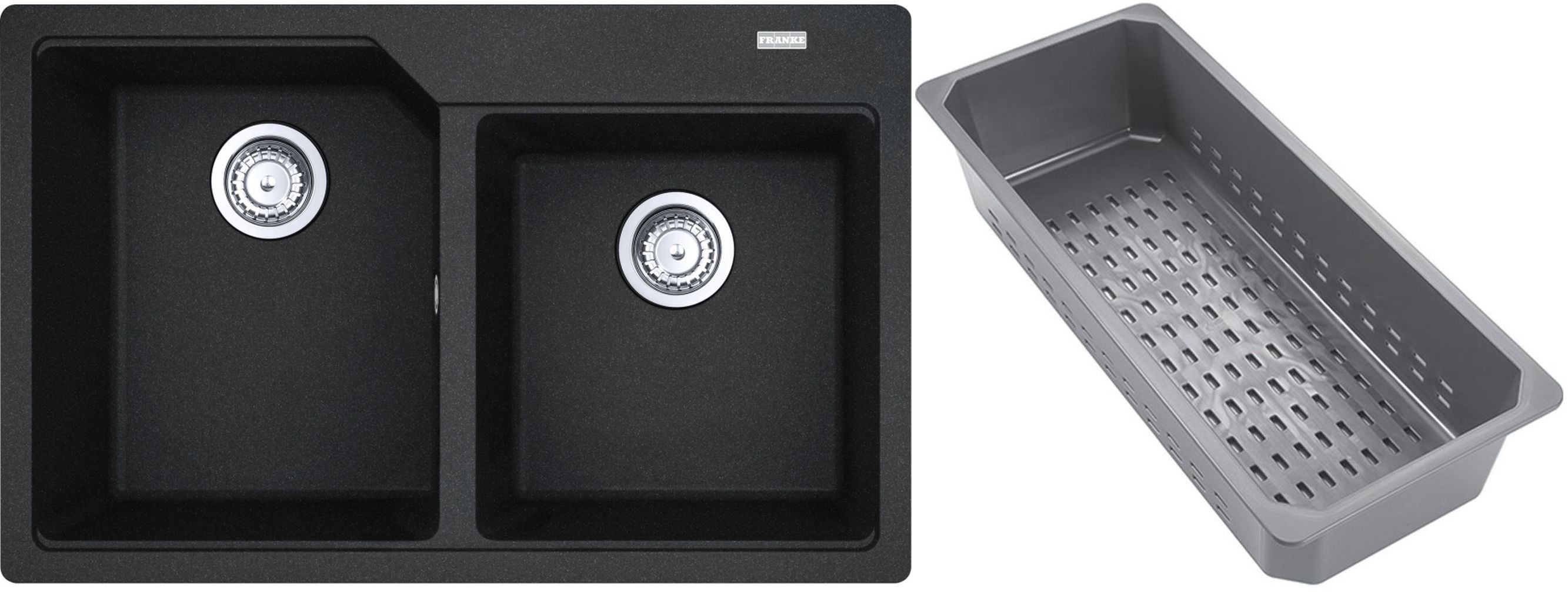 Franke Urban žulový drez s odkvapkávacou vložkou 78x50 cm sivá/grafitová/ónyxová 114.0743.082