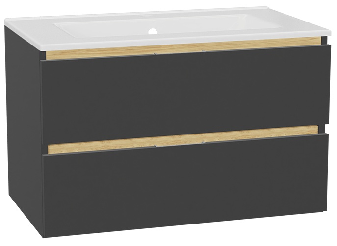 Súprava korpus skrinky Excellent Tuto 2.0 MLEX.2172.800.GRBL, umývadlo Excellent As CEEX.3617.800.WH, MLEX.2151.800.01.GR