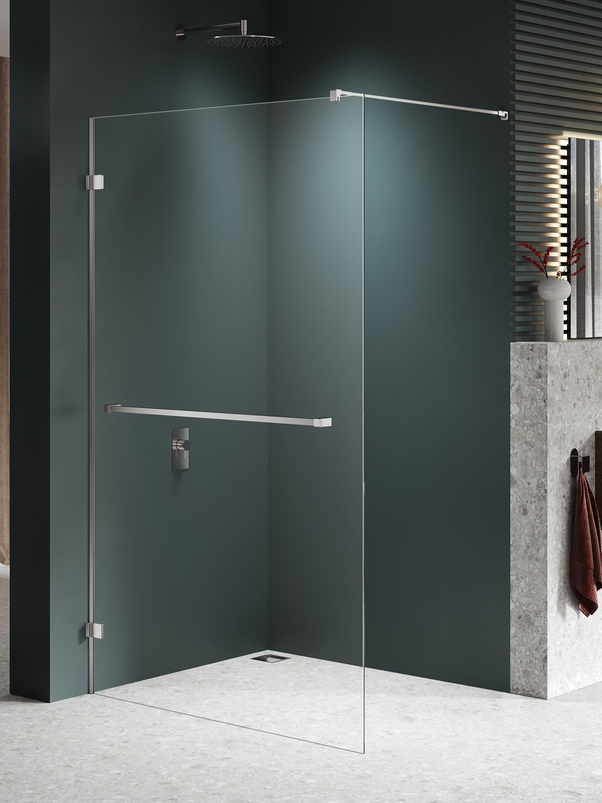 New Trendy Avexa Nickel Brushed stena sprchového kúta walk -in 140 cm brúsený/sklo priehľadné EXK-8725