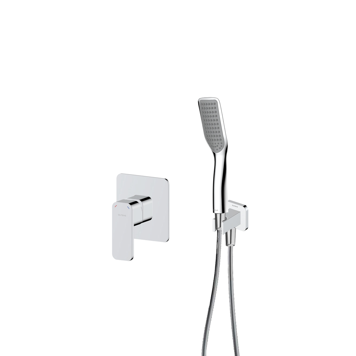 Súprava sprchová batéria Oltens Hadsel 33106100, uhlový konektor Oltens Skar 39306100, 37200100, 37111100