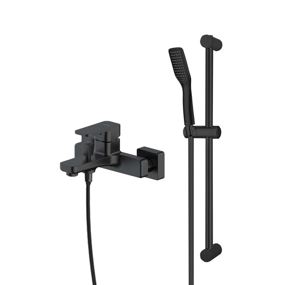 Súprava vaňová/sprchová batéria Oltens Hadsel 34006300, sprchová tyč Oltens Alling 37300300, 37200300, 37111300