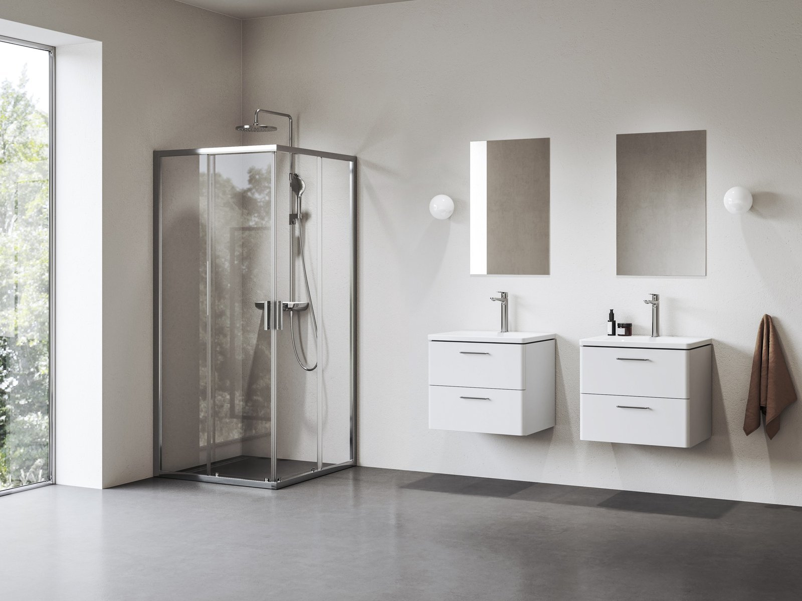 Ravak Blix II sprchovací kút 80x80 cm obdĺžniková hliníková lesklé/priehľadné sklo 1LM40C00Z1