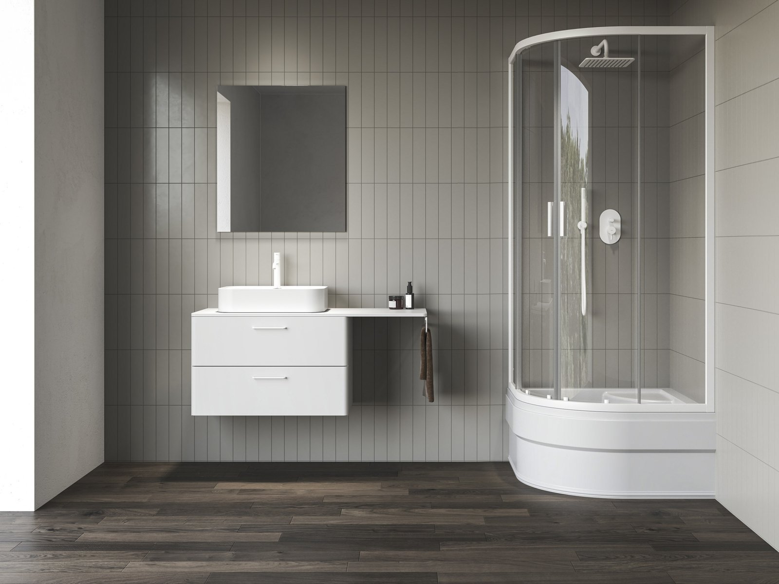 Ravak Blix II sprchovací kút 80x80 cm polkruhová biela matné/priehľadné sklo 3BM40E40Z1