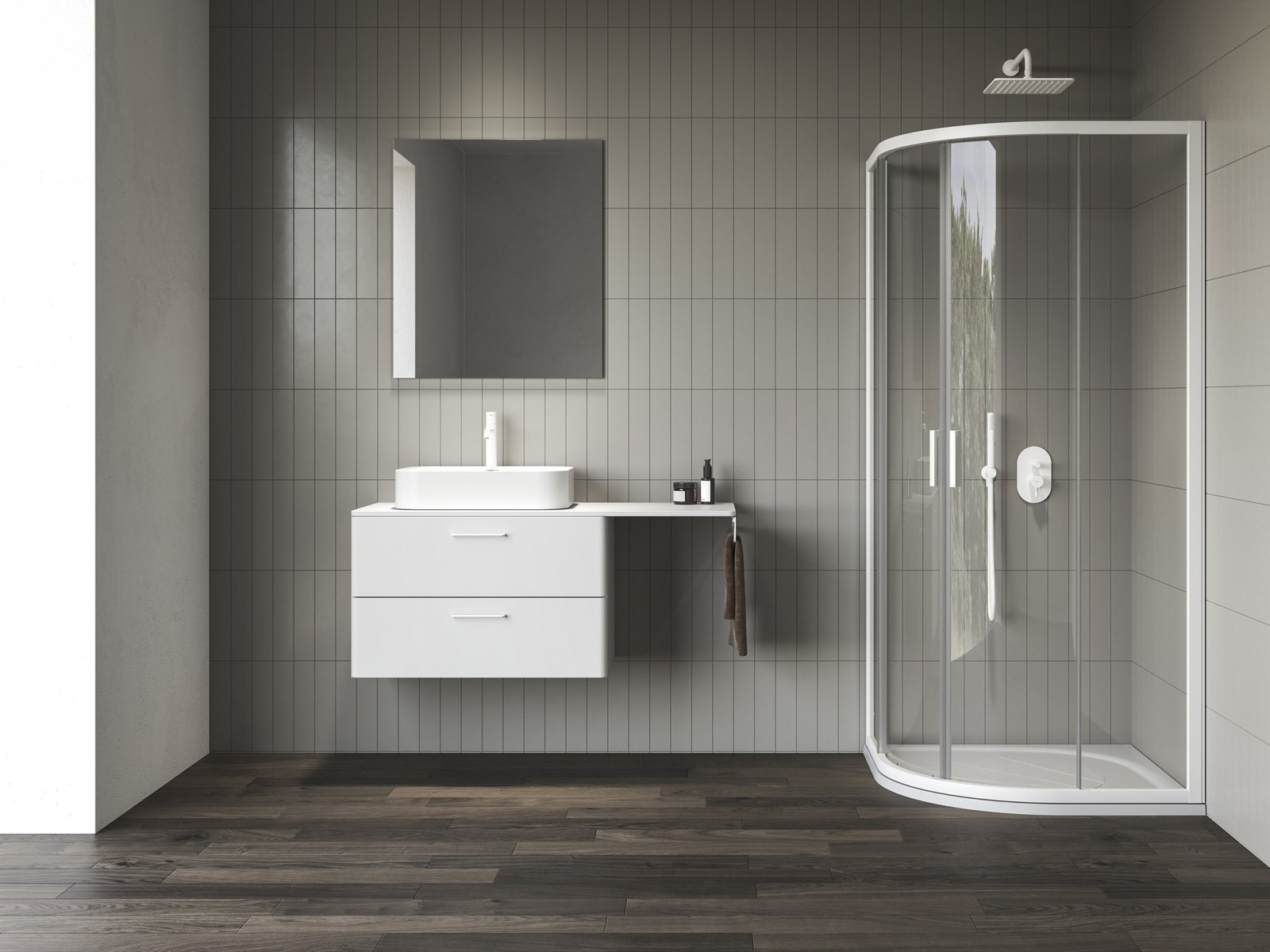 Ravak Blix II sprchovací kút 80x80 cm polkruhová biela matné/priehľadné sklo 3BM40E00Z1