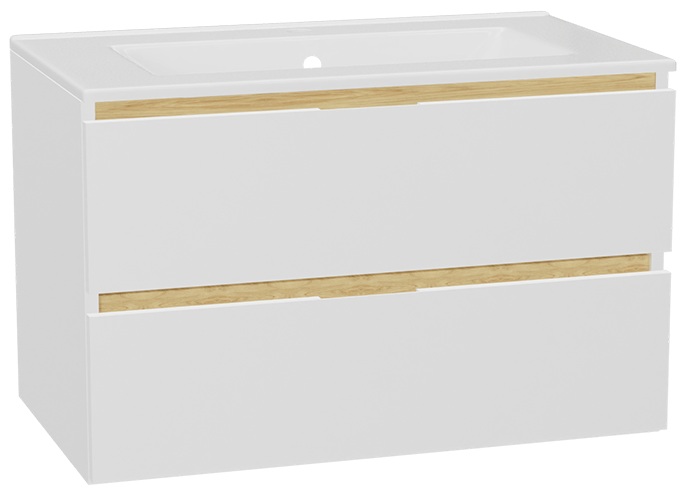 Súprava korpus skrinky Excellent Tuto 2.0 MLEX.2172.800.WHBL, umývadlo Excellent As CEEX.3617.800.WH, MLEX.2151.800.01.WH