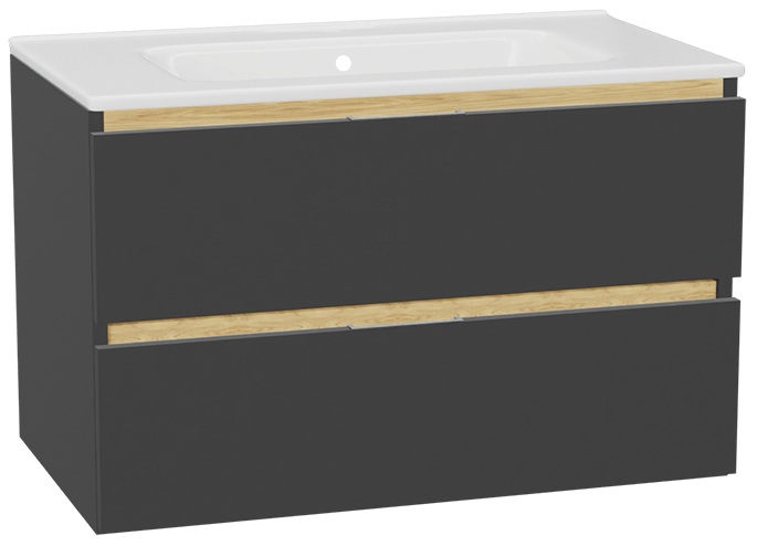 Súprava korpus skrinky Excellent Tuto 2.0 MLEX.2172.800.GRBL, umývadlo Excellent Pik CEEX.6517.800.WH, MLEX.2151.800.01.GR