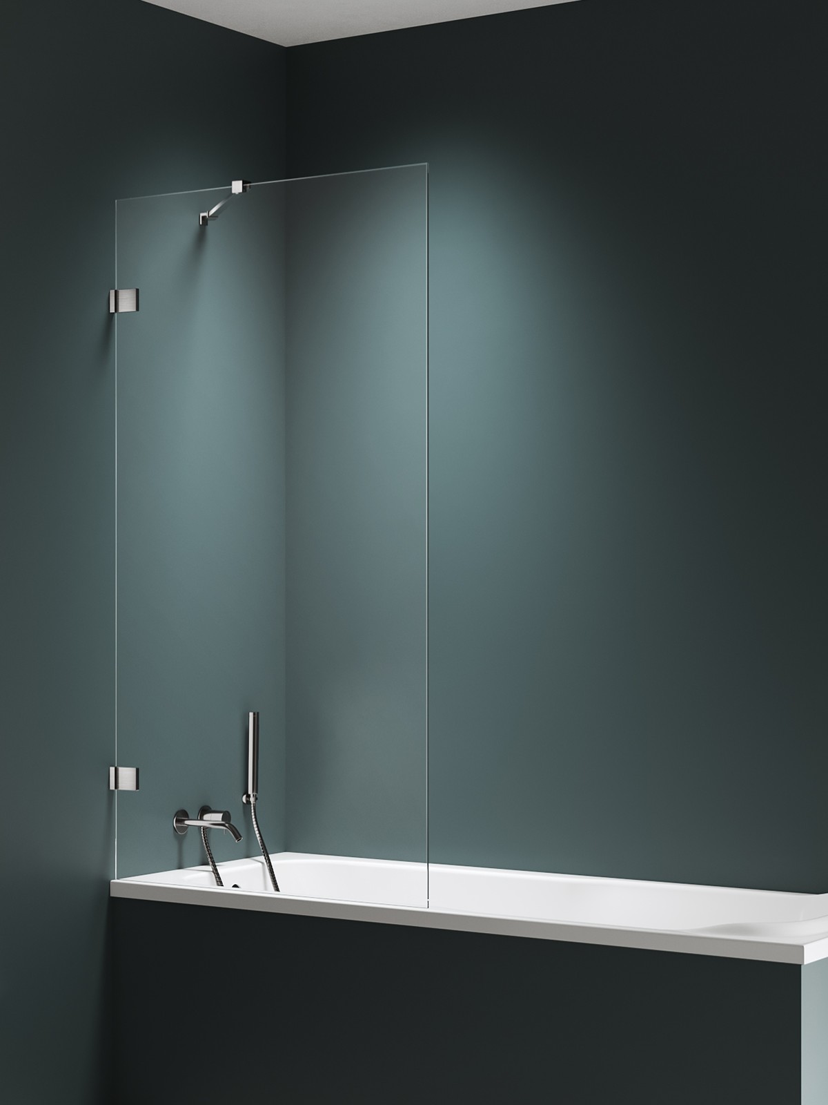 New Trendy Avexa Nickel Brushed vaňová zástena 60 cm jednodielny brúsené/číre sklo EXK-8739