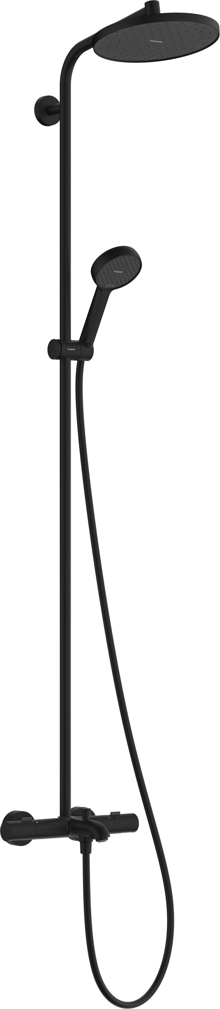 Hansgrohe Activera S súprava vaňová/sprchová nástenná s termostatom s dažďovou sprchou čierna 28871670