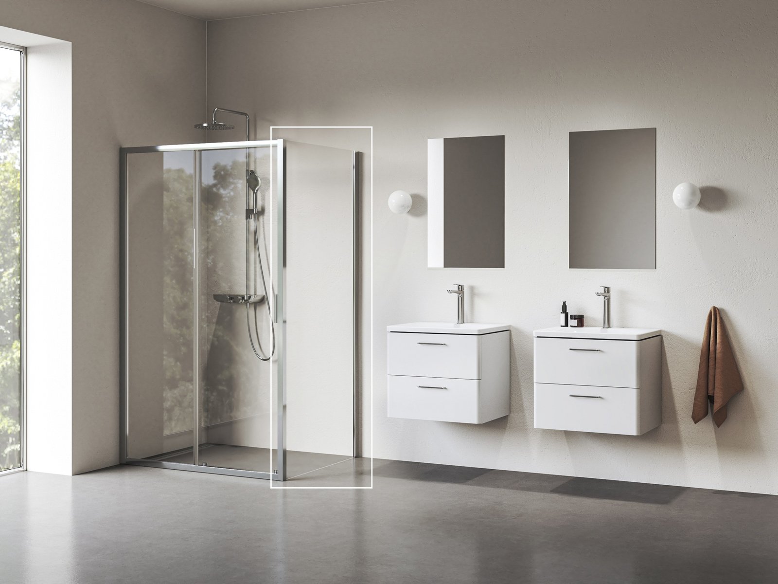 Ravak Blix II stena sprchovacieho kúta 90 cm hliníková lesklý/sklo priehľadné 9BM70C00Z1