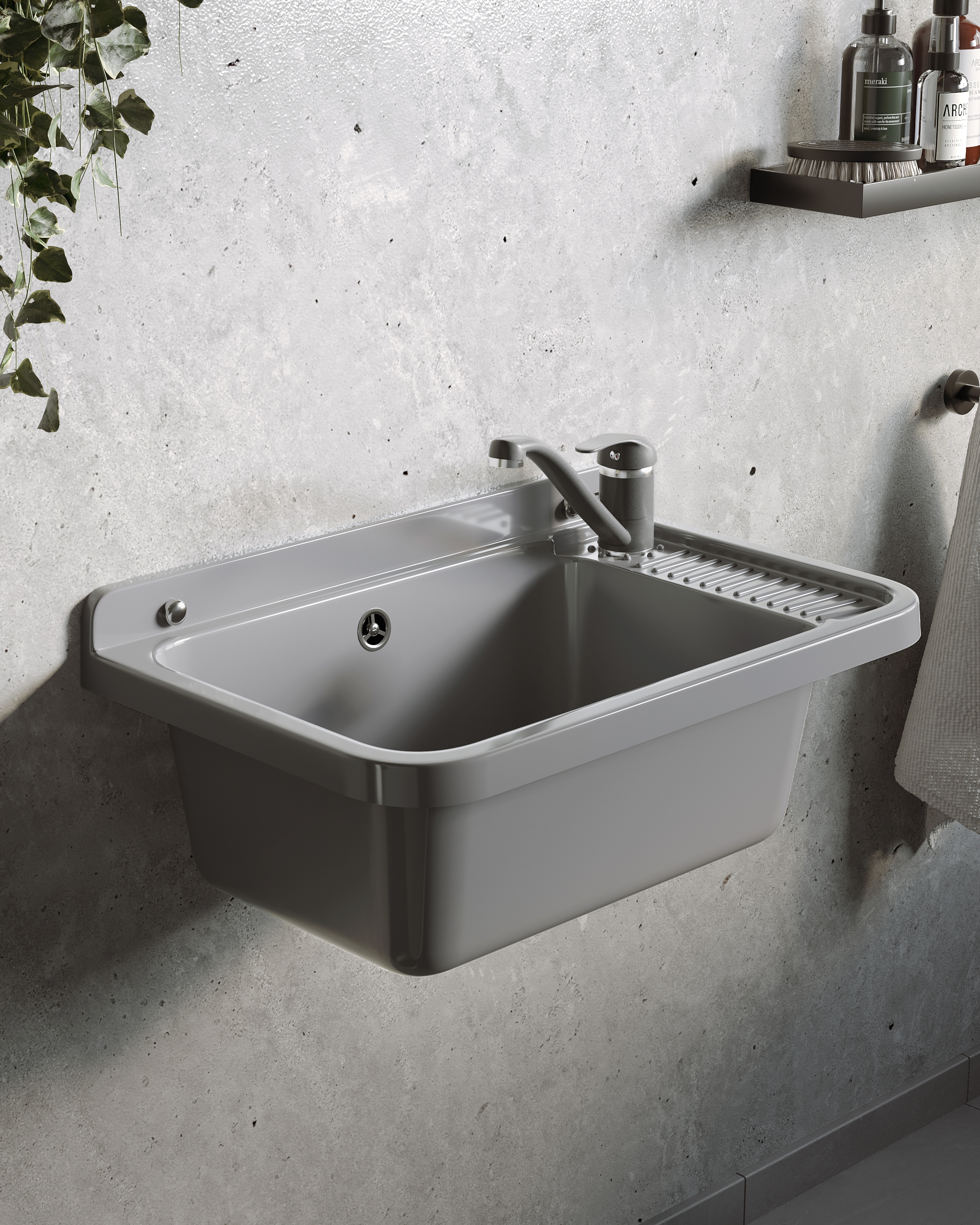 Pyramis Neo Plus záhradné umývadlo s kohútikom 58.4x38 cm plast 070179801 A