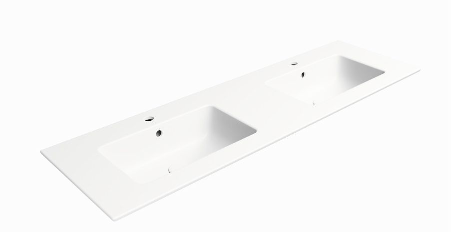 GSI Pura umývadlo 142x46 cm obdĺžnik vstavané umývadlo-dvojité biela 8889109