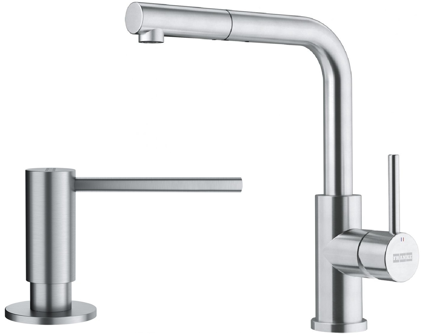 Súprava kuchynská batéria Franke Smart Glenda 115.0706.986, dávkovač tekutín Franke Atlas 112.0717.084
