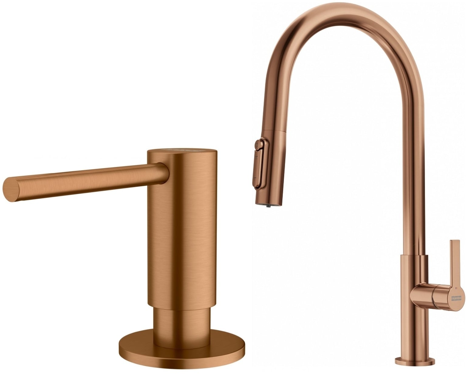 Súprava kuchynská batéria Franke Maris Slim Clear Water J Pull-Out 120.0736.602, dávkovač tekutín Franke Atlas 112.0717.104