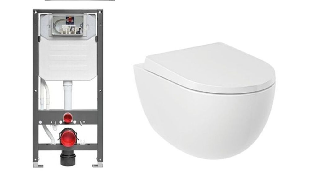 Súprava WC misa s pomaly sa sklápajúcim sedadlom Kludi Resa D 24WCSET43, podomietková konštrukcia Kludi Unifix 79300