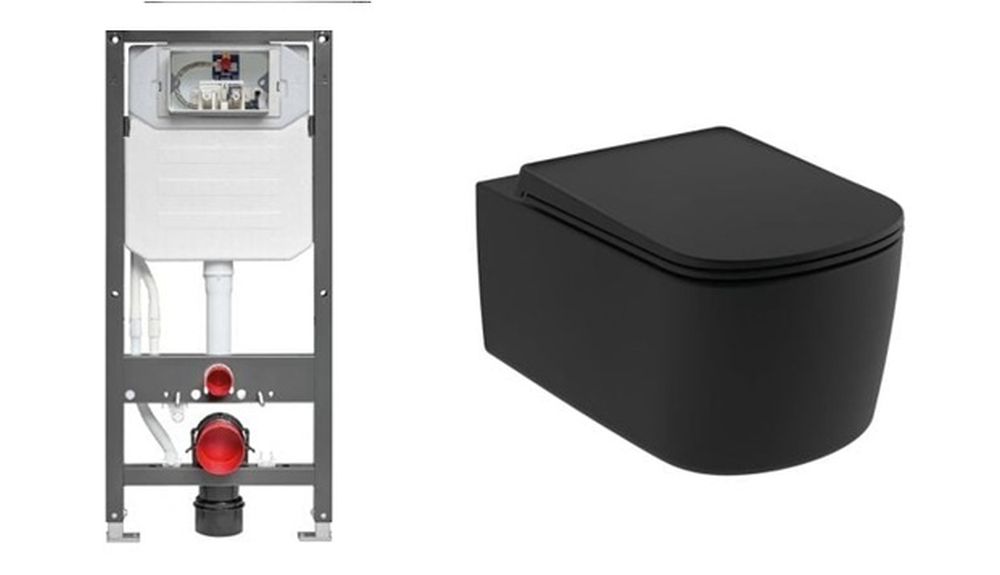 Súprava WC misa s pomaly sa sklápajúcim sedadlom Kludi Resa S 27WCSET39, podomietková konštrukcia Kludi Unifix 79300