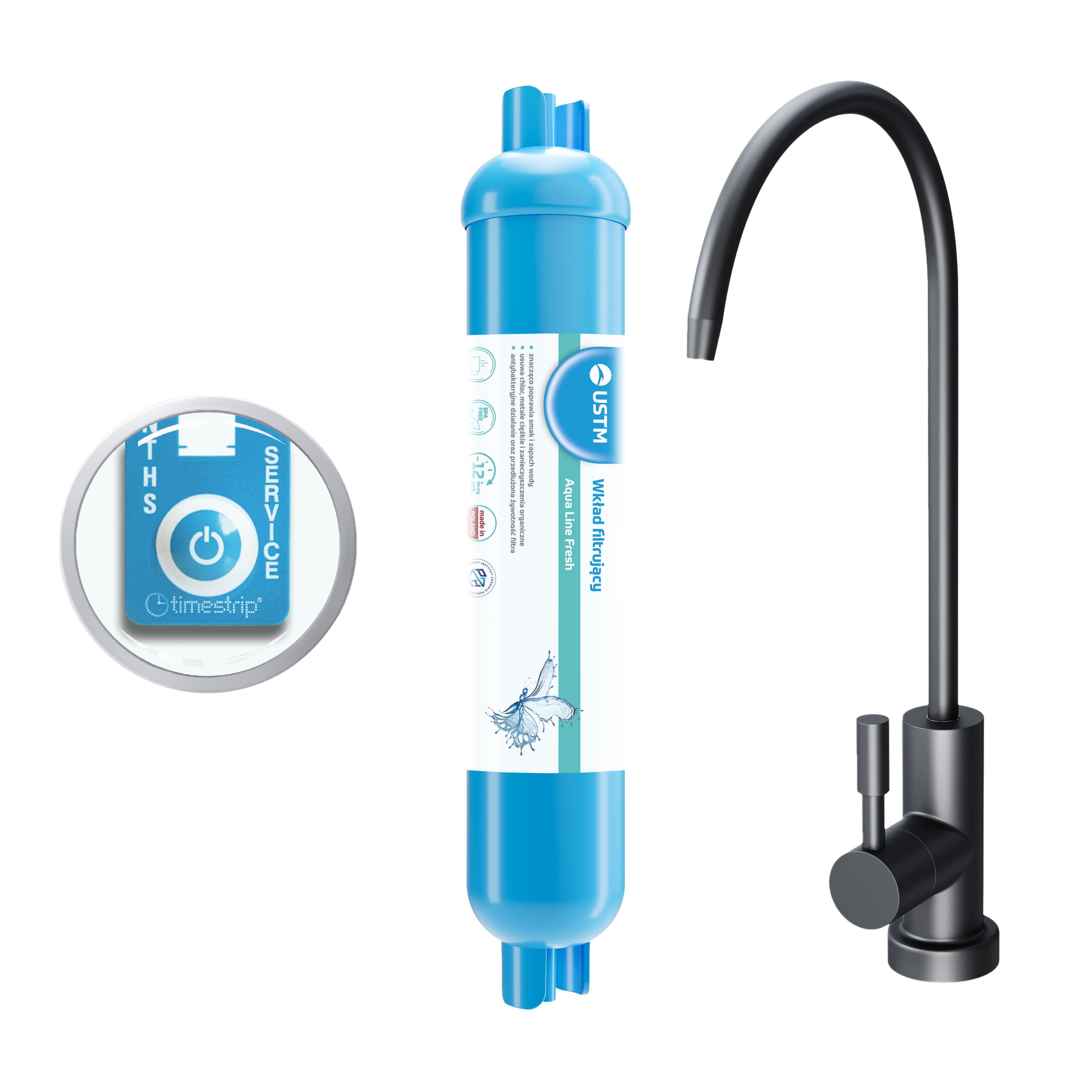 USTM Aqua Line poddrezový filter AQUALINEFRESHBLACKSTYLE