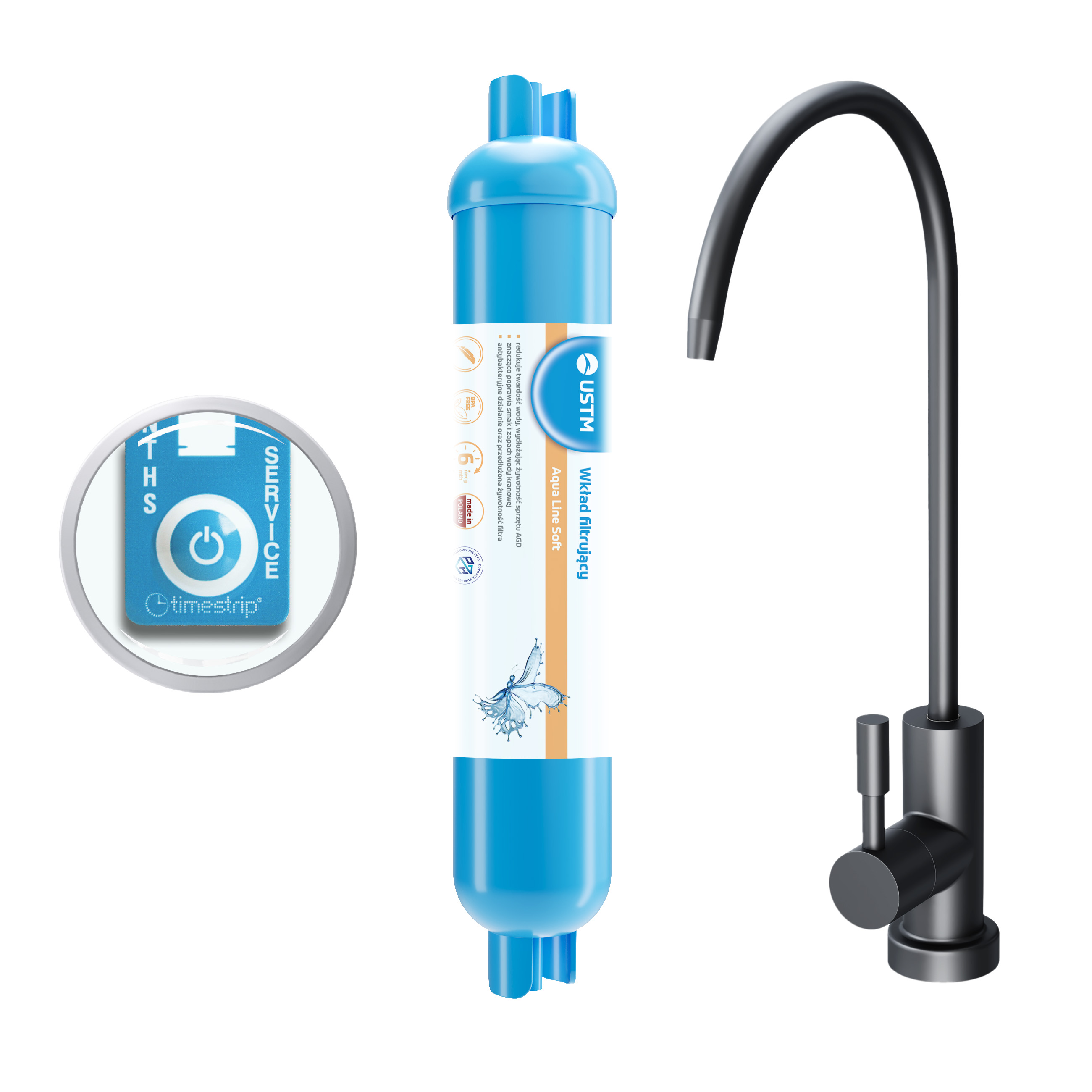 USTM Aqua Line poddrezový filter AQUALINESOFTBLACKSTYLE
