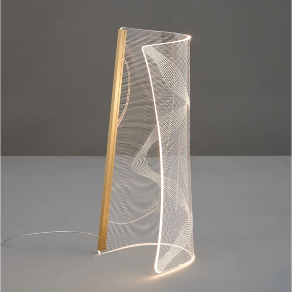 Altavola Design Cortina stolová lampa 1x12 W priehľadná-zlatá LA103/T_43_gold