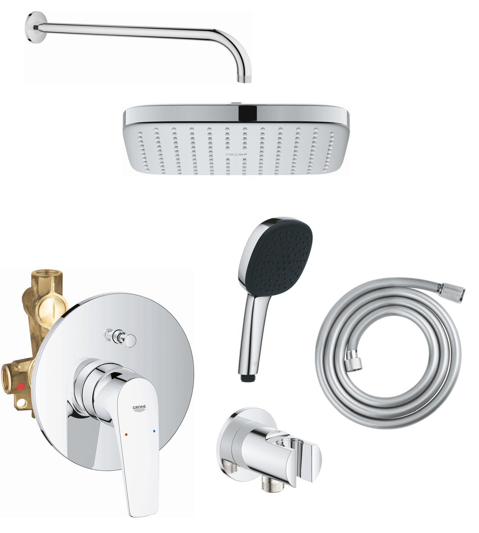 Súprava vaňová/sprchová batéria Grohe Start Flow 29117000, horná/hlavová sprcha Grohe Vitalio Comfort 26695000, 27851000, 26962001, 2639710E, 28741002