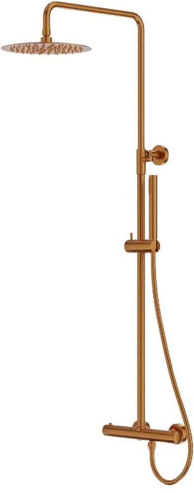 LaVita Orion sprchová súprava nástenná s termostatom s dažďovou sprchou medená 5900378357315