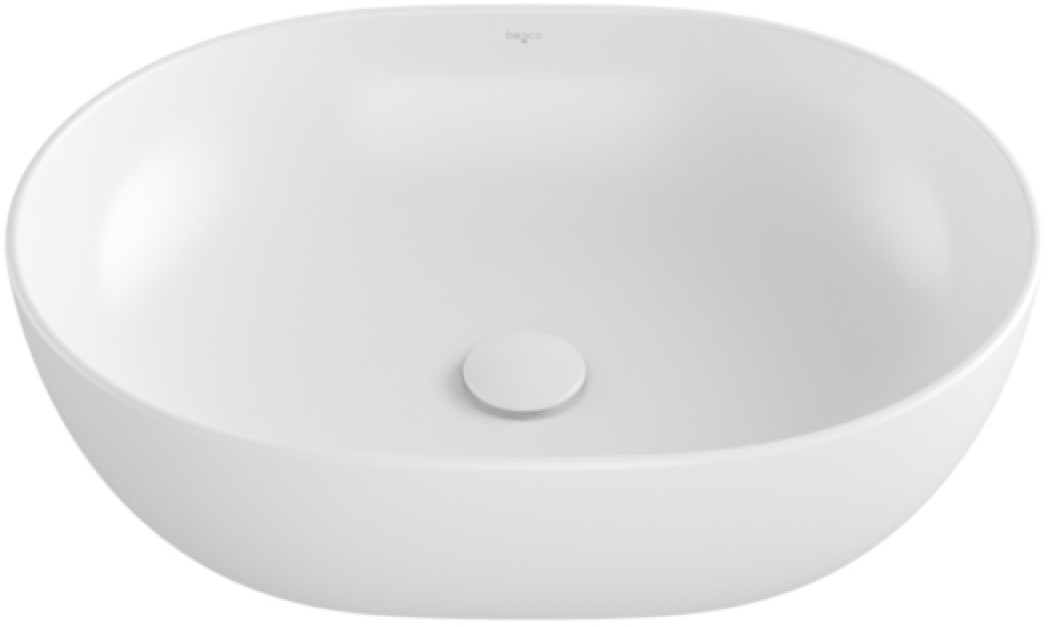 Besco Moya umývadlo 48.5x35 cm oválny pultové umývadlo biela UNC-49-MOB