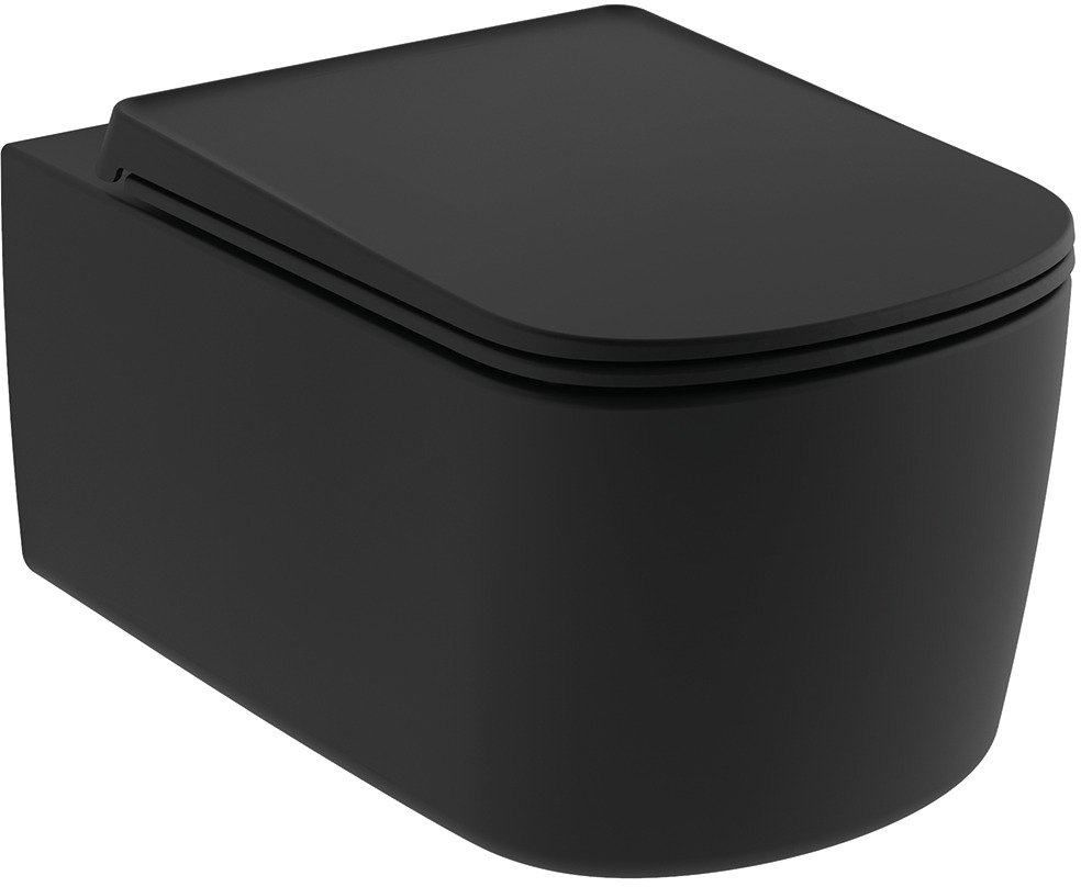 Kludi Resa S wc misa závesné bez oplachovacieho kruhu s vírivým splachovaním čierna matná 27WCW0139