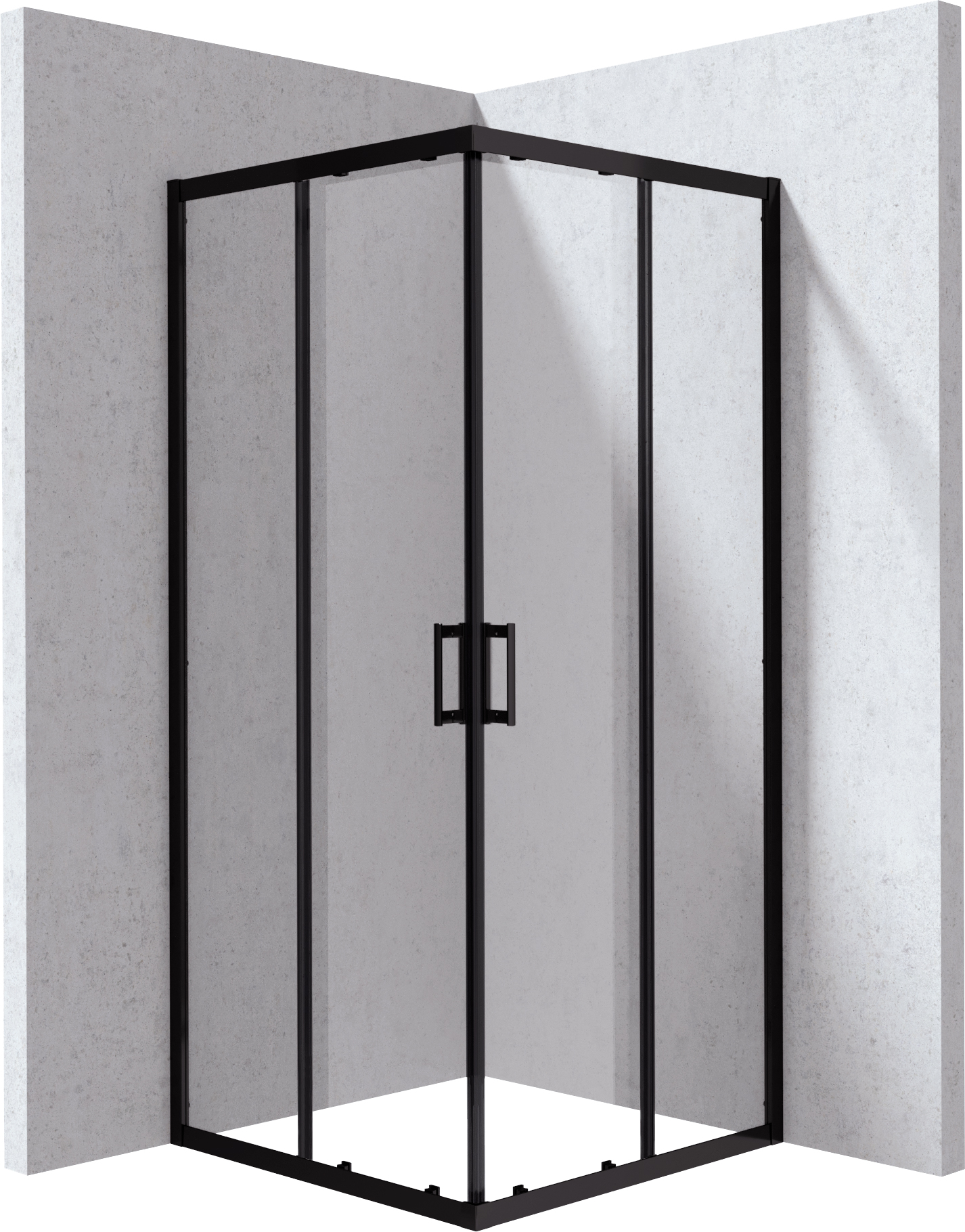 Deante Funkia Evo sprchovací kút 90x90 cm obdĺžniková čierna matné/priehľadné sklo KYC_N099P