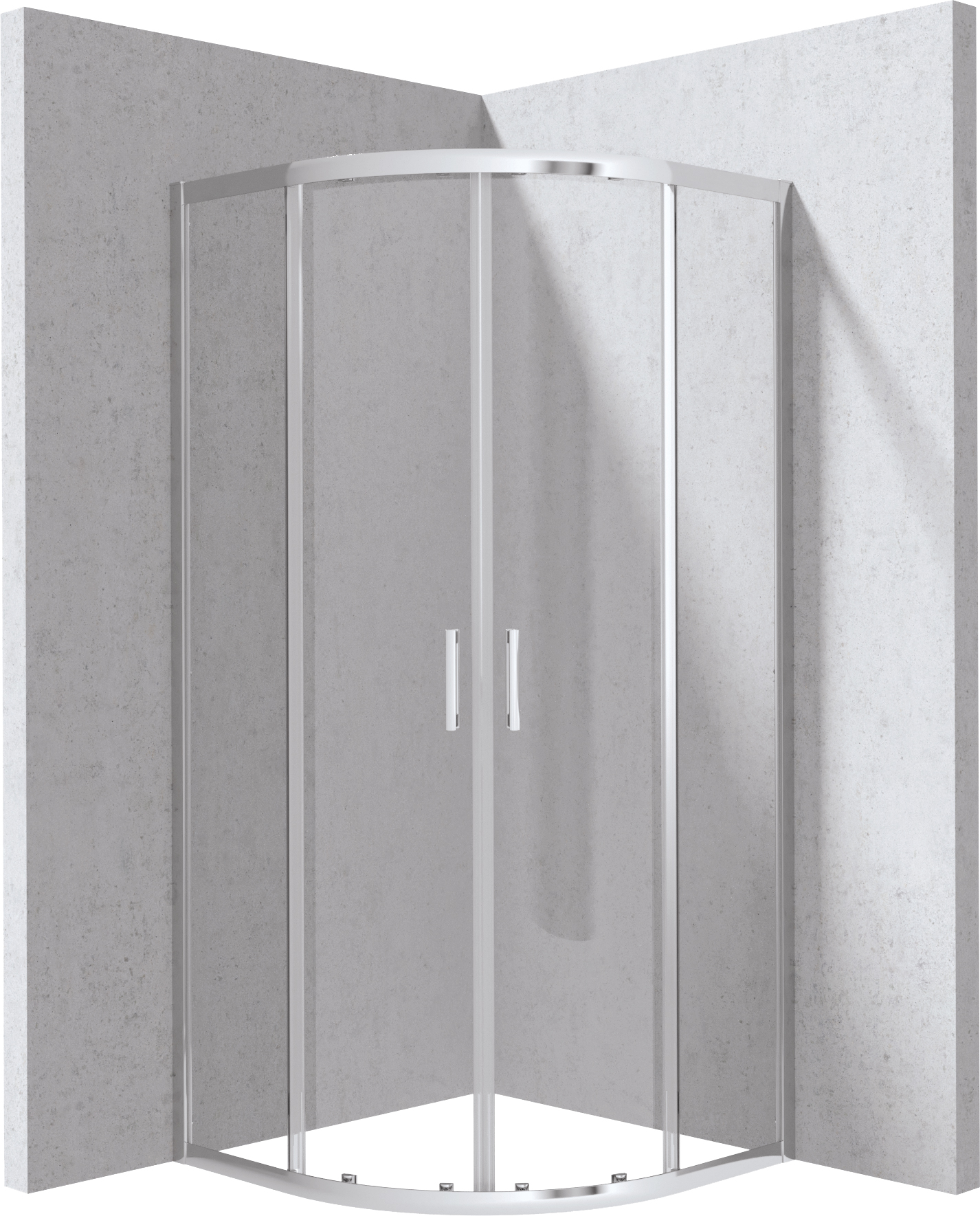 Deante Funkia Evo sprchovací kút 90x90 cm polkruhová chromová lesklé/priehľadné sklo KYP_0099P