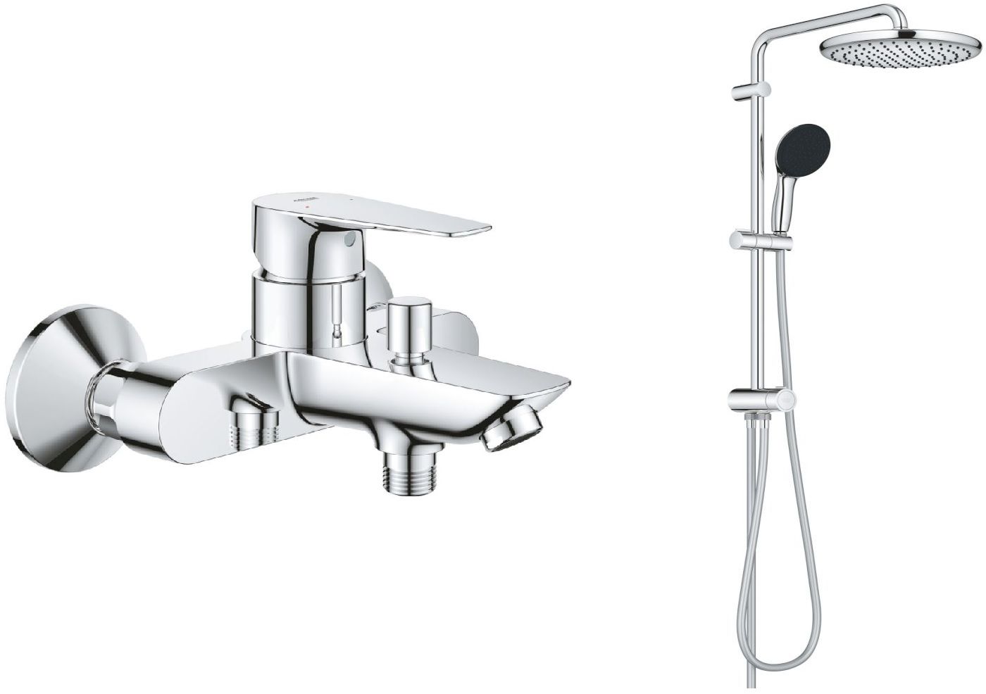 Súprava sprchová súprava Grohe Vitalio Start System 26680001, vaňová/sprchová batéria Grohe Start Edge 24198001
