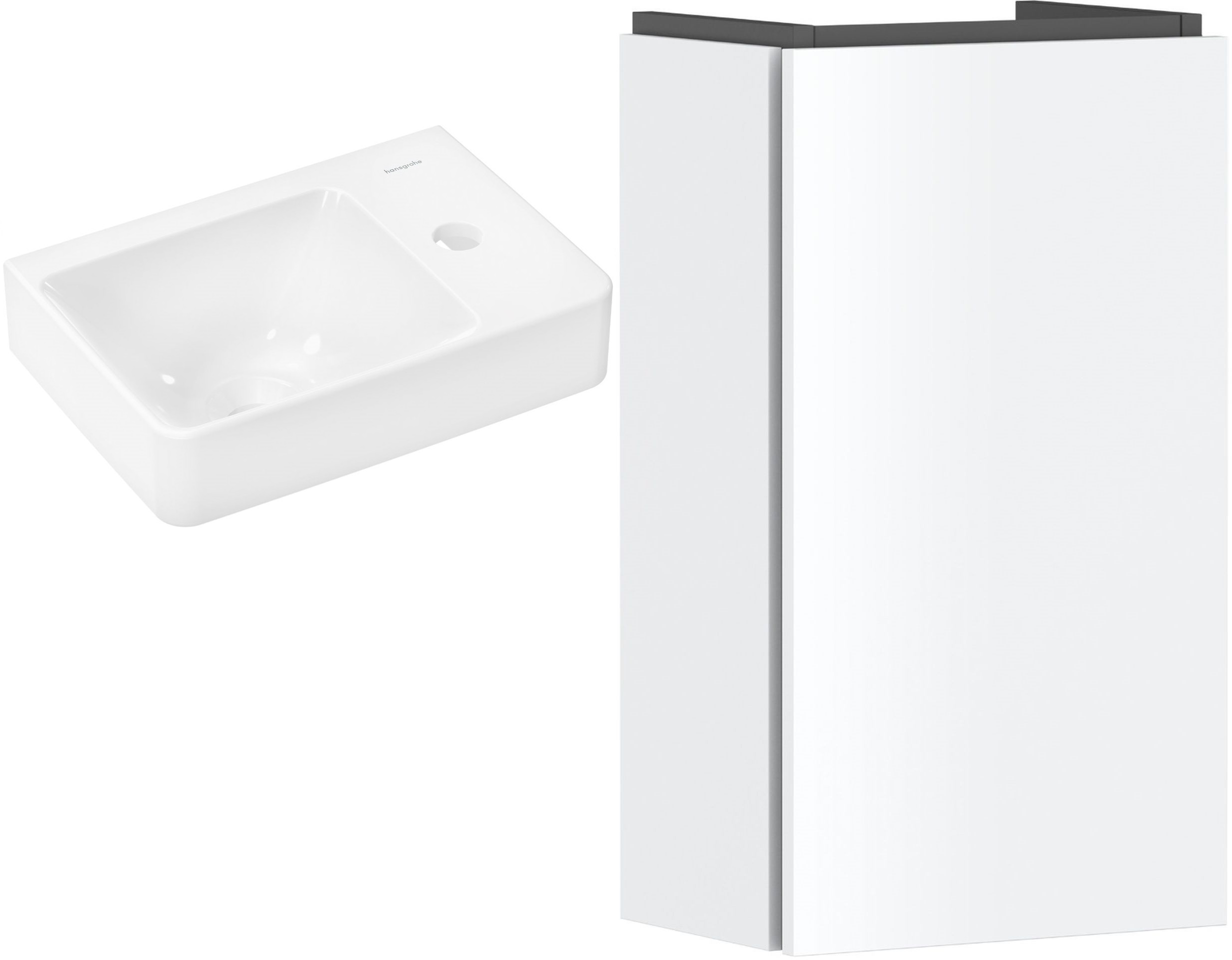 Súprava skrinka Hansgrohe Xilesa E 54244700, umývadlo Hansgrohe Xelu Q 60314450