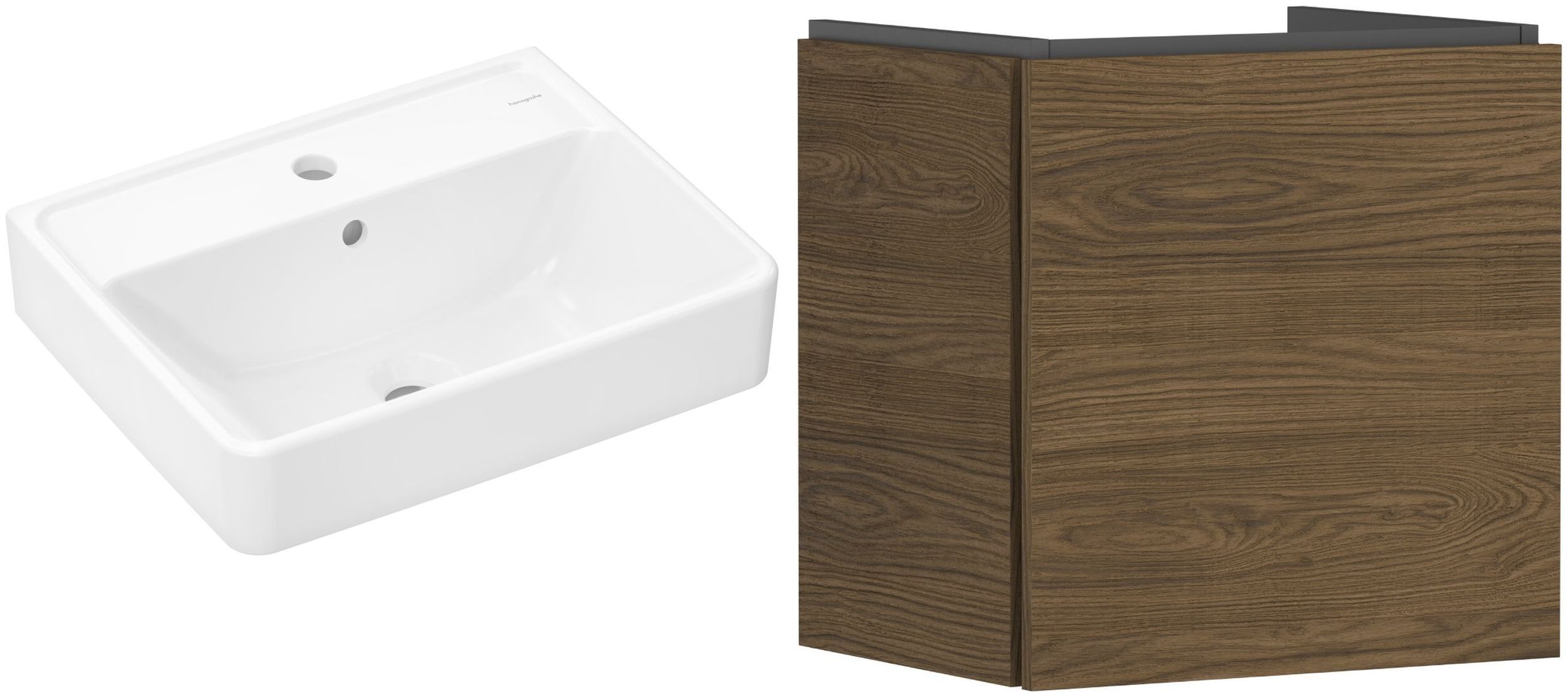 Súprava skrinka Hansgrohe Xilesa E 54247550, umývadlo Hansgrohe Xanuia Q 60131450