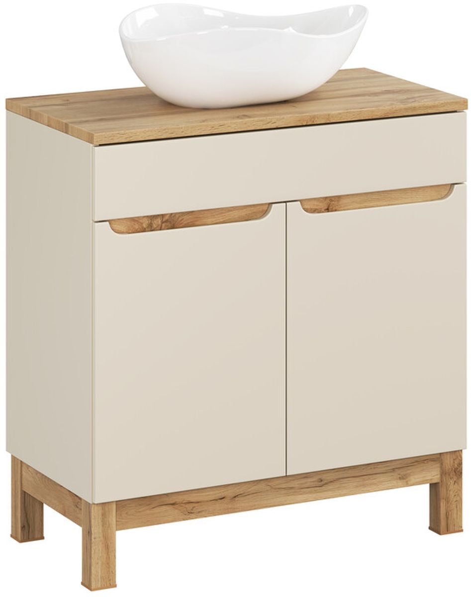 Súprava skrinka Comad Bali Cashmere BALI CASHMERE 82-80-46-2D, umývadlo Comad Cloud Free CLOUD FREE WHITE ( E-6588 ), BLAT UN. 89-80-B WOTAN