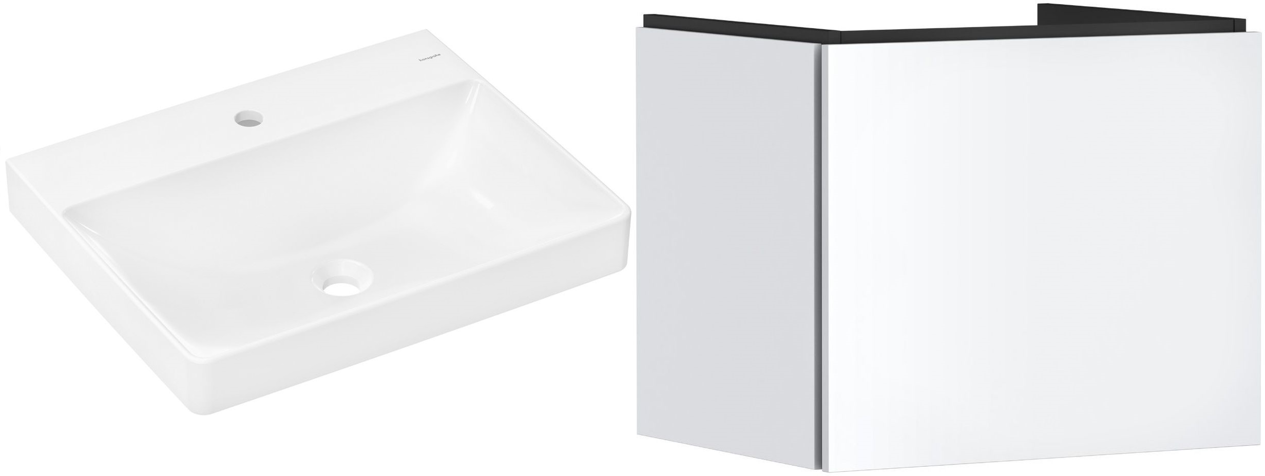 Súprava skrinka Hansgrohe Xilesa E 54253700, umývadlo Hansgrohe Xelu Q 60317450