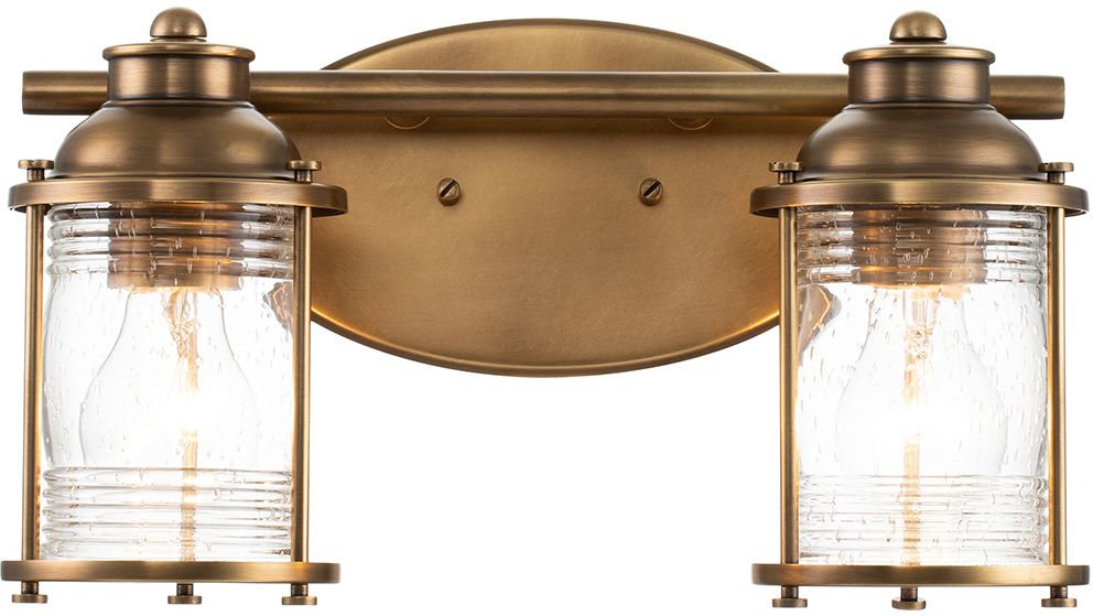 Quintiesse Ashland Bay nástenná lampa 2x60 W mosadzná QN-ASHLANDBAY2-NBR-BATH