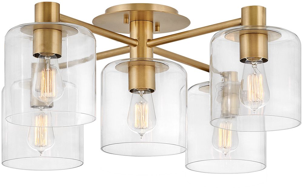 Quintiesse Axel stropné svietidlo 5x60 W mosadzná QN-AXEL5-HB