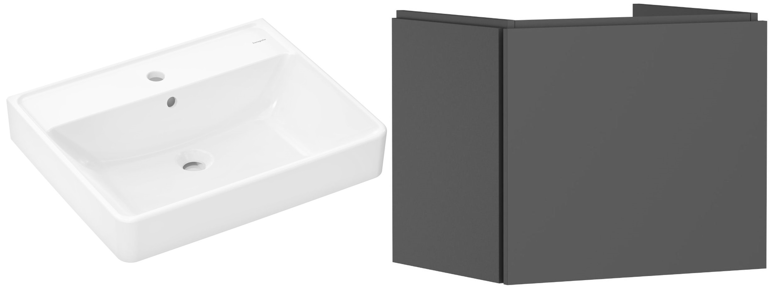 Súprava skrinka Hansgrohe Xilesa E 54253760, umývadlo Hansgrohe Xanuia Q 60133450