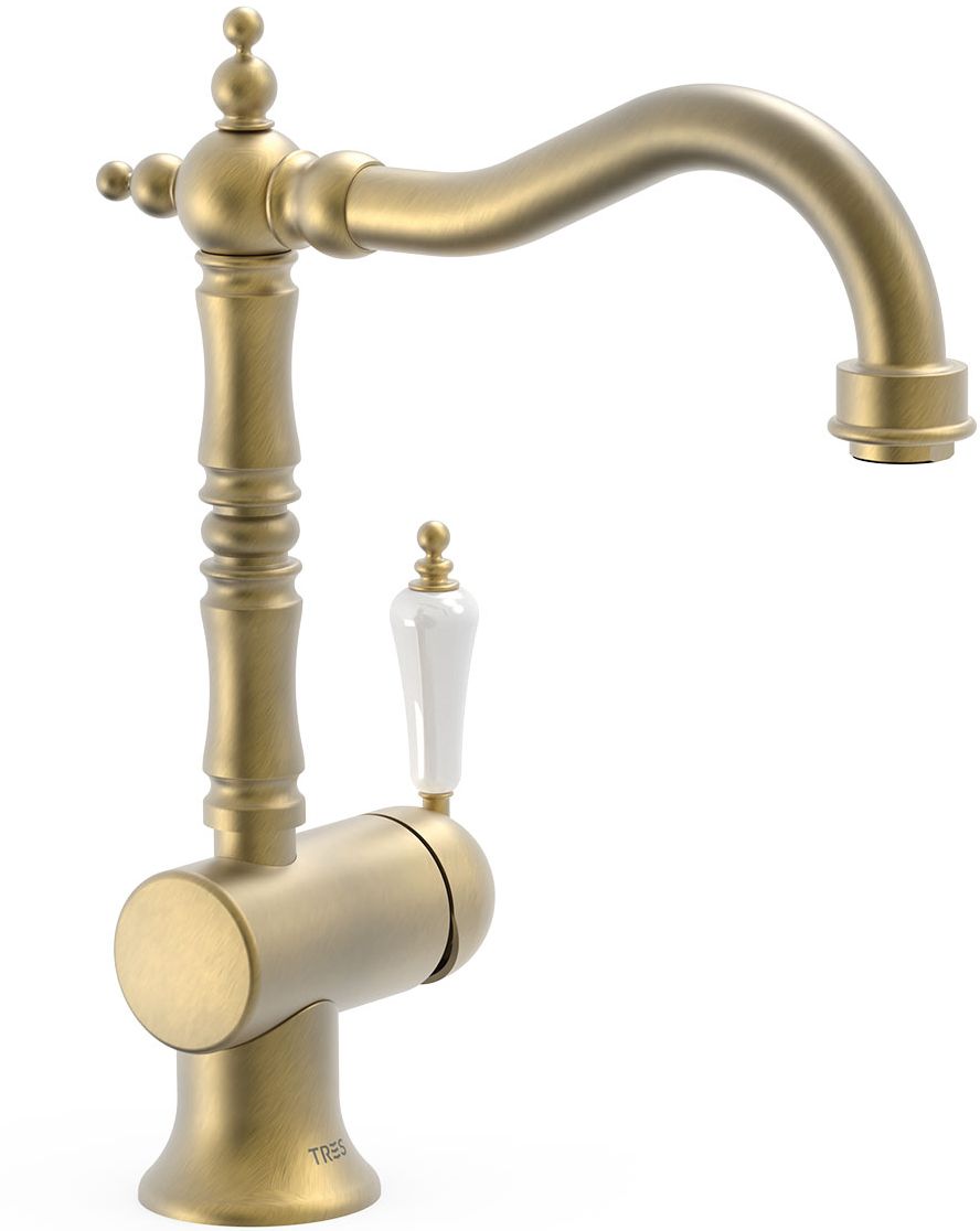 Tres Clasic-Tres umývadlová batéria stojanková mosadzná/antický bronz 24210801LM