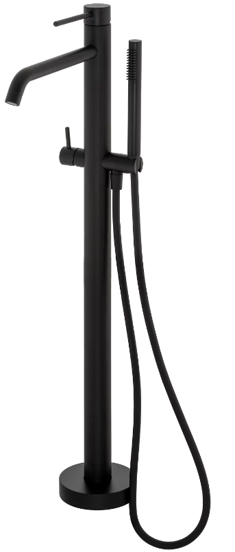 Súprava vaňová/sprchová batéria Kronenbach Lima 2.0 Black 100.1162SMKB, podlahový montážny prvok Kronenbach Aqa 2.0 23491004KB