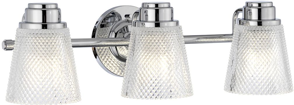 Quintiesse Hudson nástenná lampa 3x3 W chrómová-priehľadná QN-HUDSON3-BATH