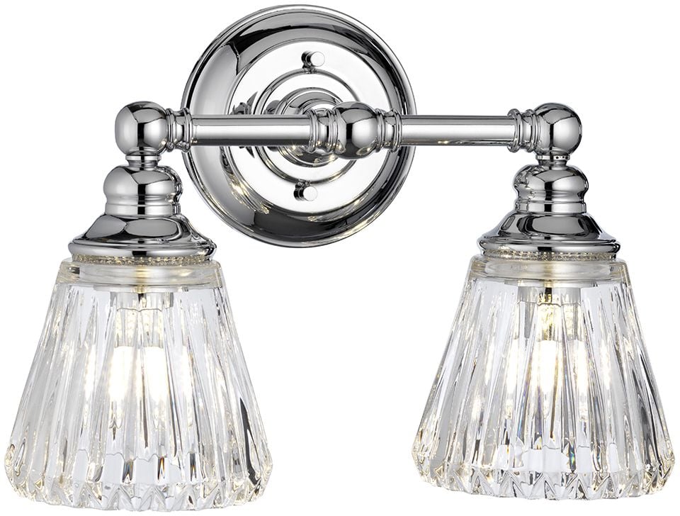 Quintiesse Keynes nástenná lampa 2x3 W chrómová-priehľadná QN-KEYNES2-BATH