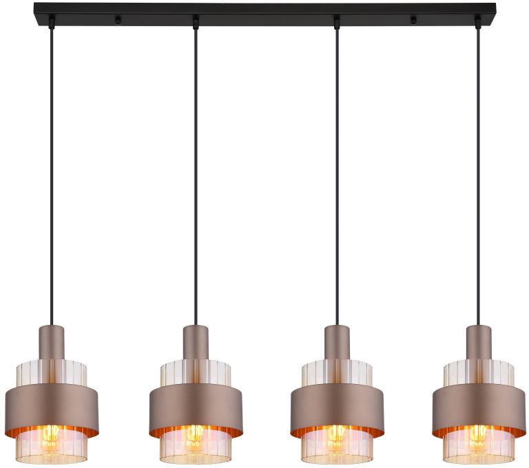 Globo Lighting Milley závesné svietidlo 4x60 W jantárová 15560-4HA