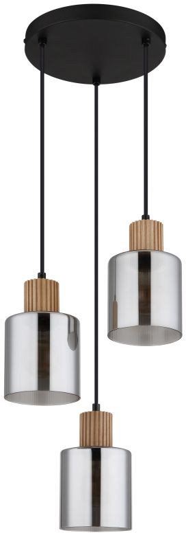 Globo Lighting Aleidis závesné svietidlo 3x25 W čierna-dymová 15768-3H