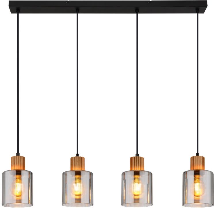 Globo Lighting Aleidis závesné svietidlo 4x25 W čierna-dymová 15768-4